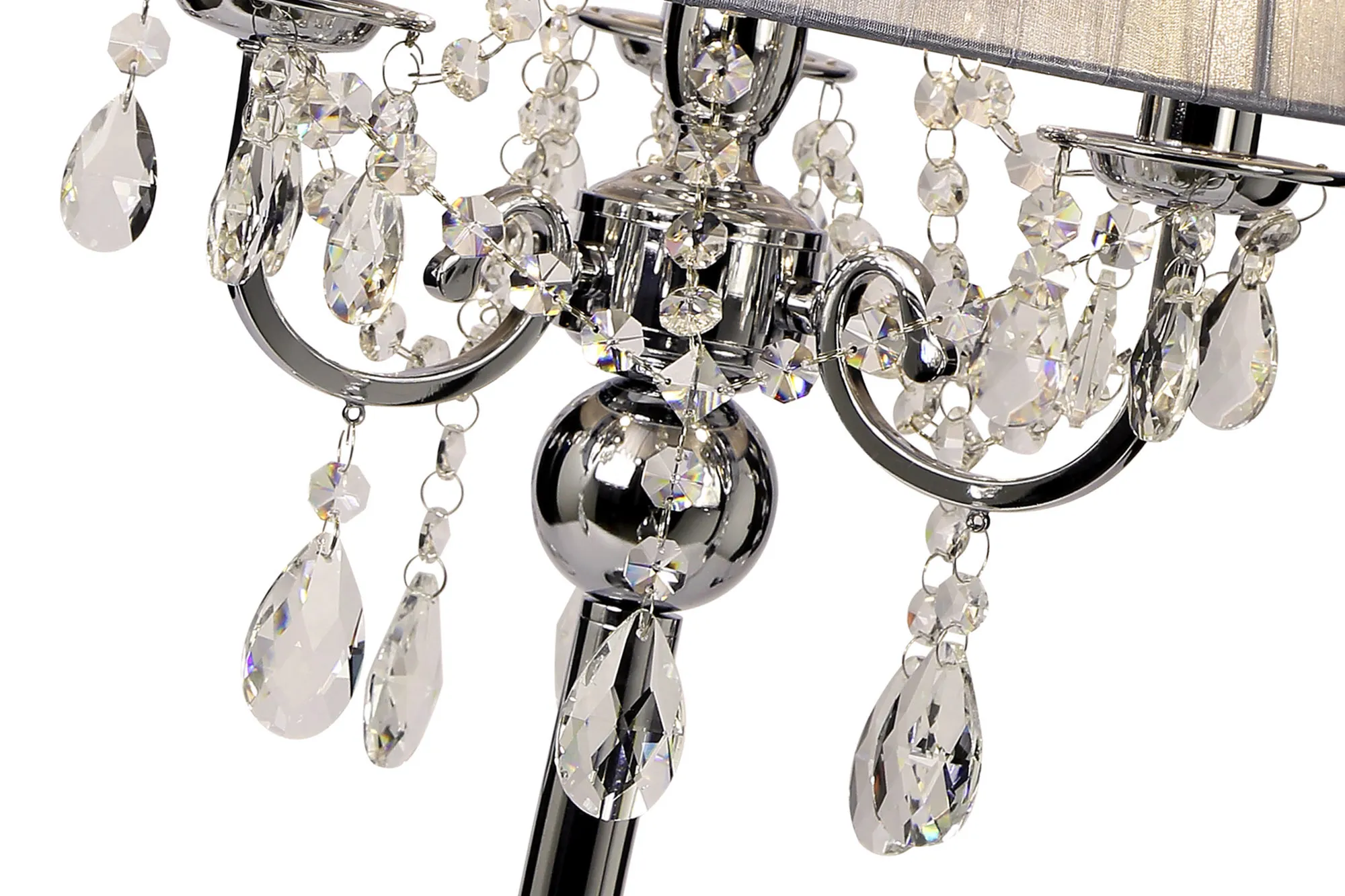 Olivia Crystal 61cm 3 Light Table Lamp IL30062/GY  Diyas Olivia Polished Chrome-Grey